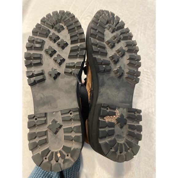 STEVE MADDEN Rainier Cognac Suede Lug Sole Lace-Up Platform Ankle Boots 5.5 - Picture 9 of 11